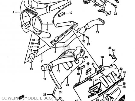 COWLING (MODEL L 3CG) - GSXR1100 1989 (K) (E01 E02 E04 15 16 17 18 21 22 24 25 34 39 53)