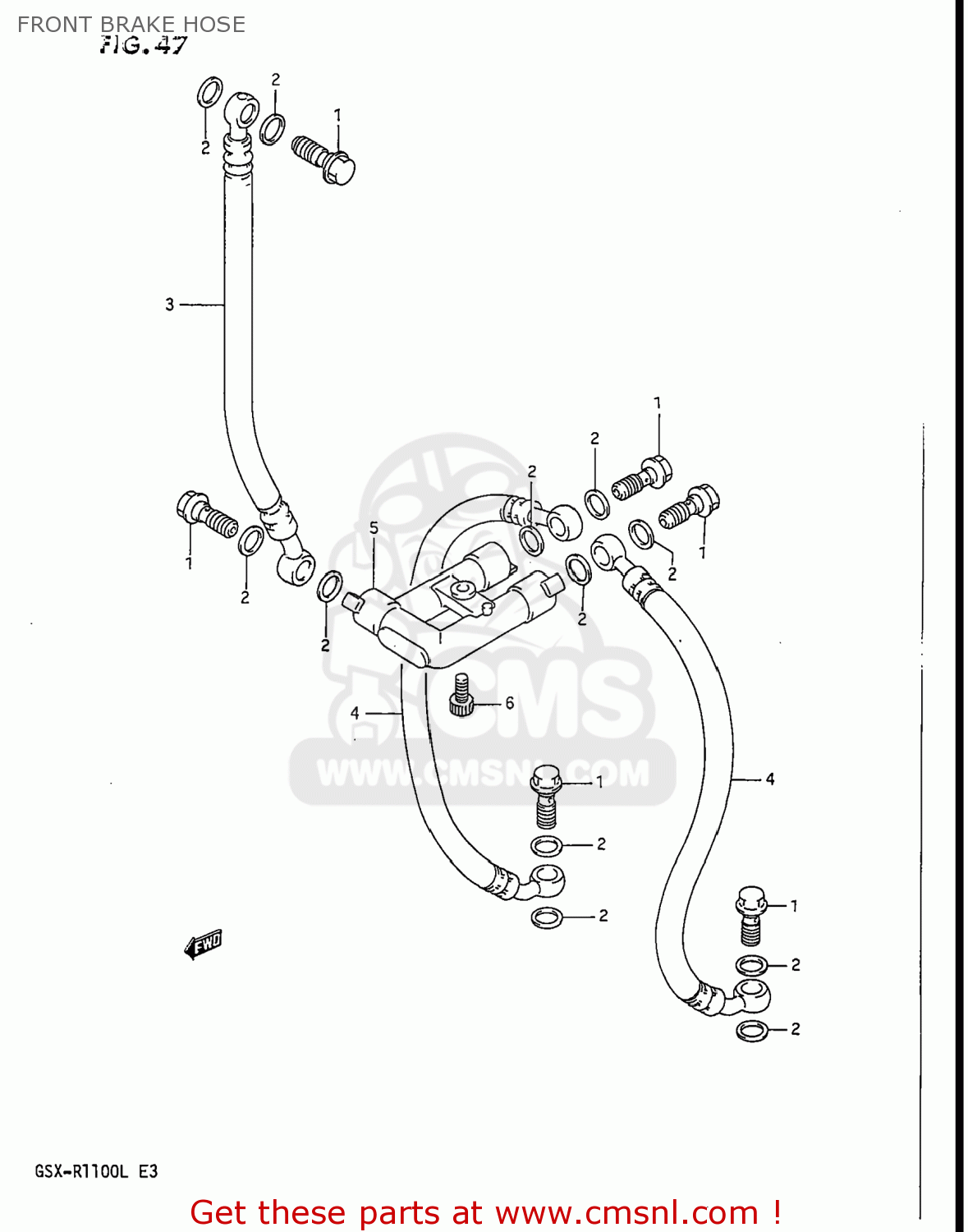 Suzuki GSXR1100 1989 (K) USA (E03) FRONT BRAKE HOSE - buy original ...