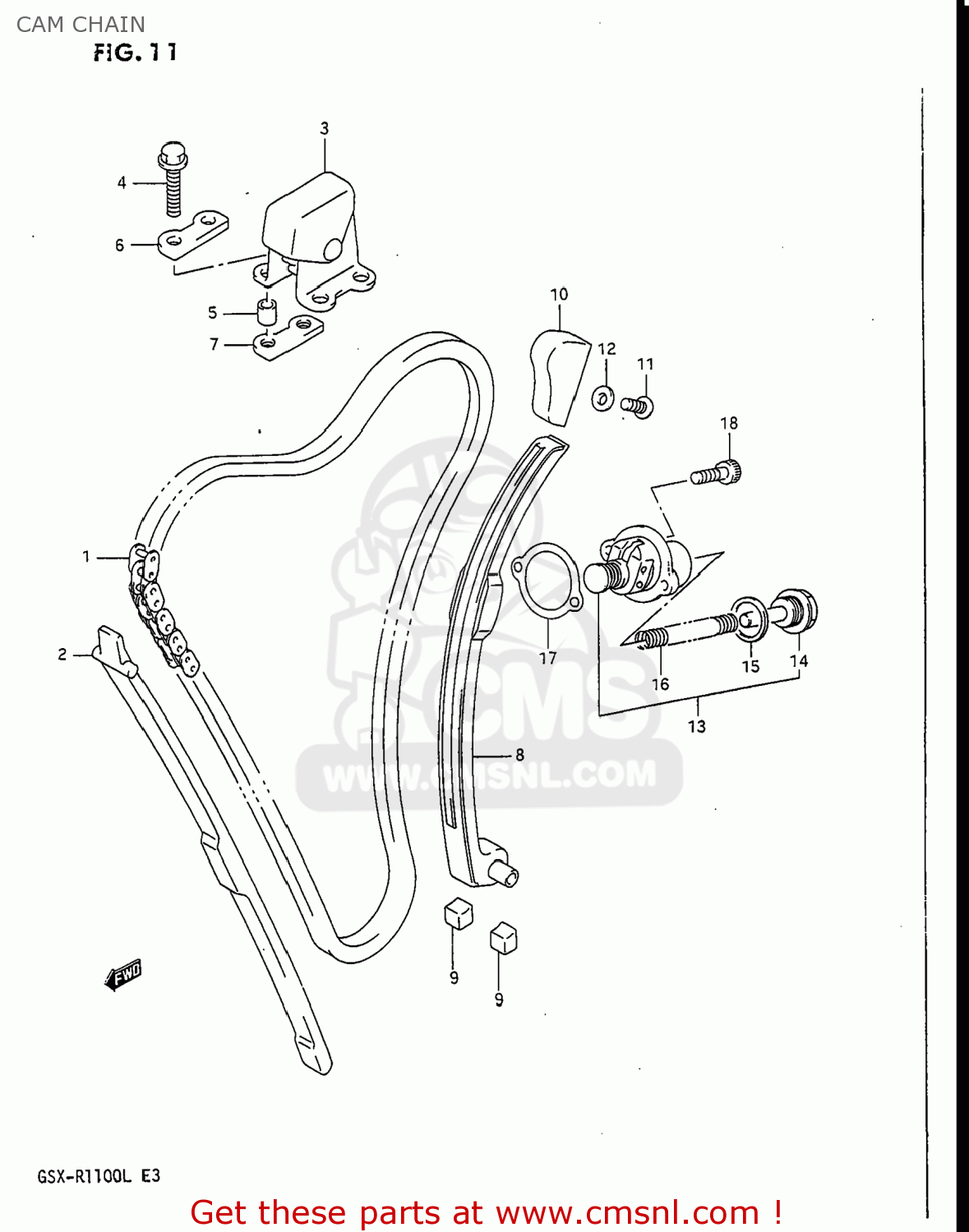 CAM CHAIN GSXR1100 1989 (K) USA (E03)