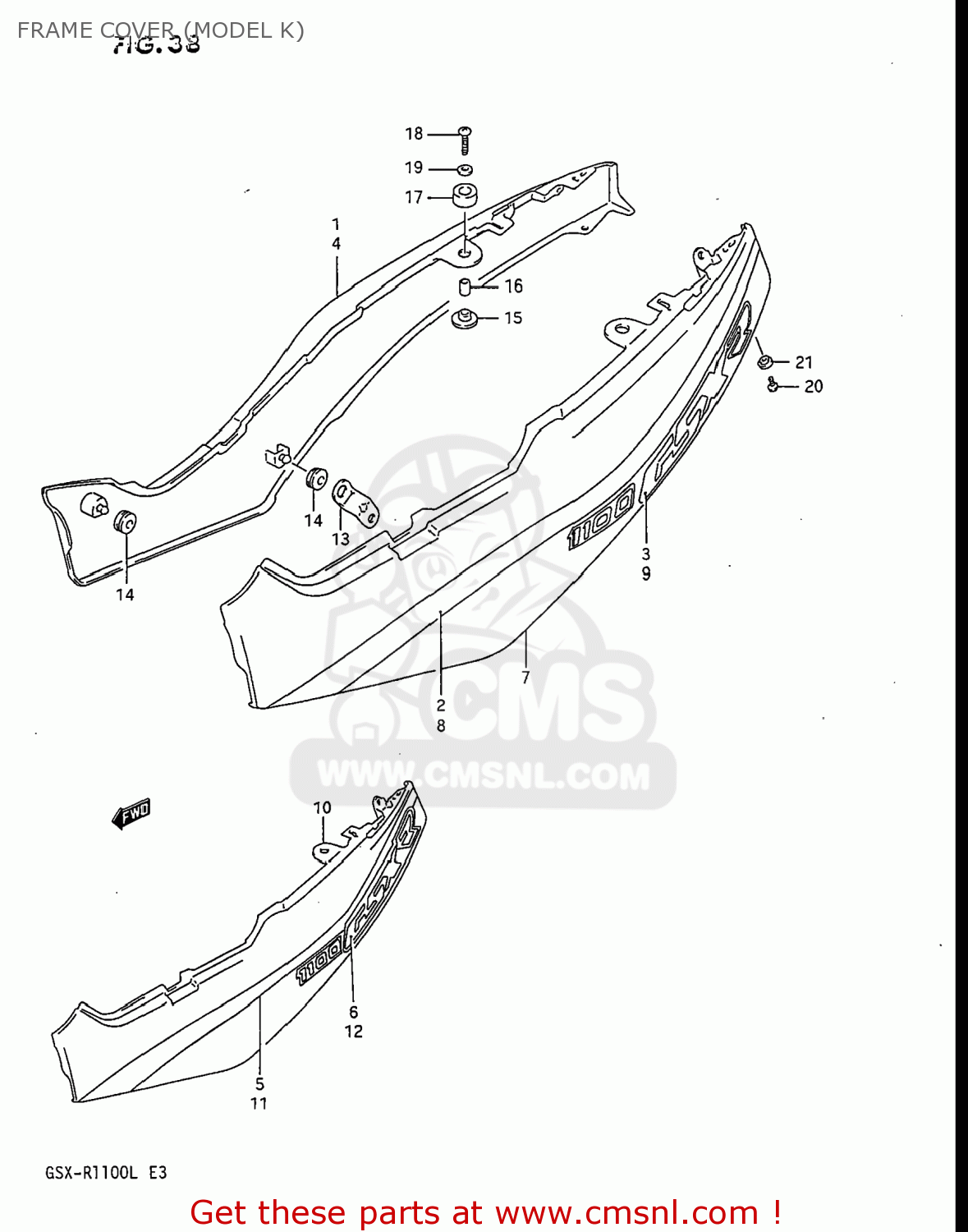 FRAME COVER (MODEL K) GSXR1100 1989 (K) USA (E03)