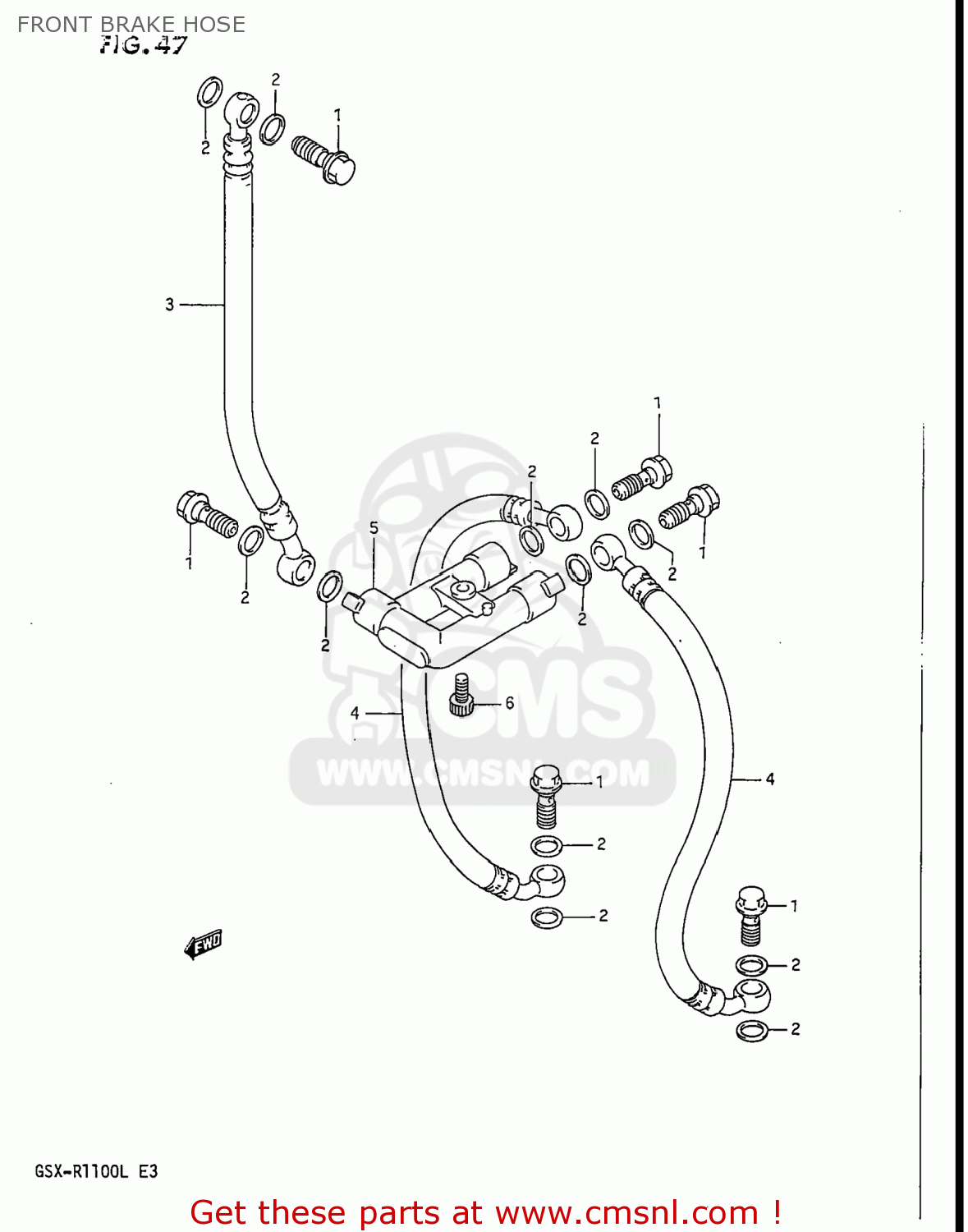FRONT BRAKE HOSE GSXR1100 1989 (K) USA (E03)
