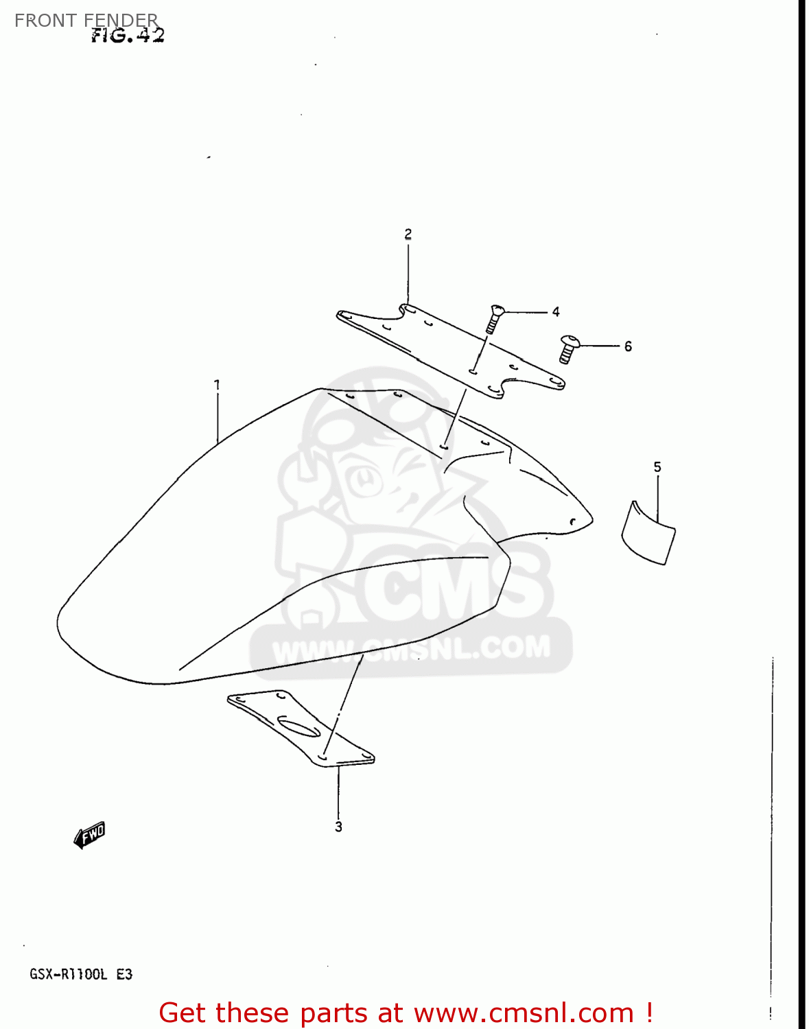 FRONT FENDER GSXR1100 1989 (K) USA (E03)