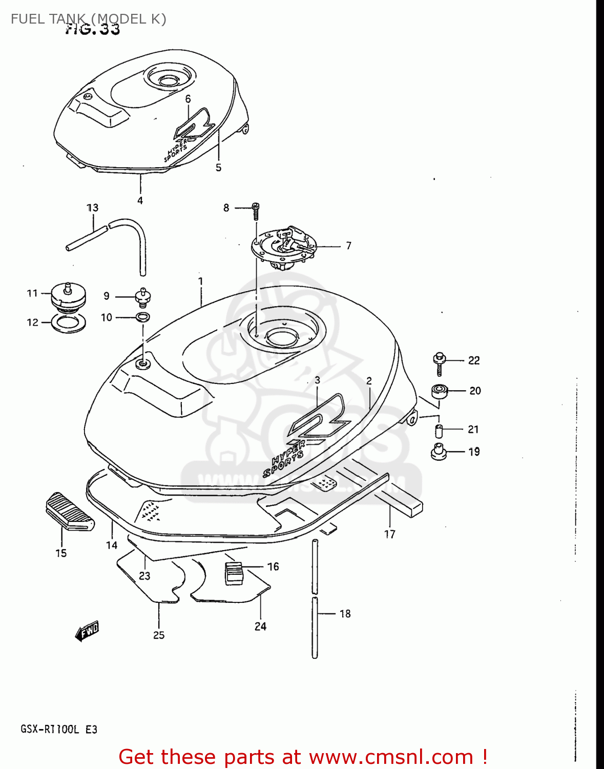 FUEL TANK (MODEL K) GSXR1100 1989 (K) USA (E03)