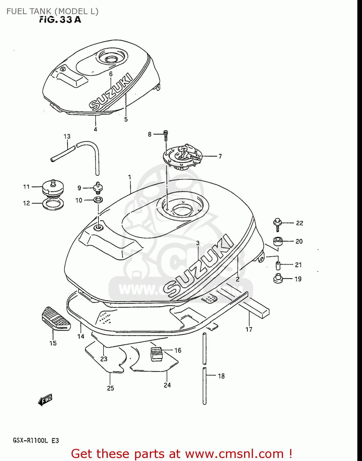 FUEL TANK (MODEL L) GSXR1100 1989 (K) USA (E03)