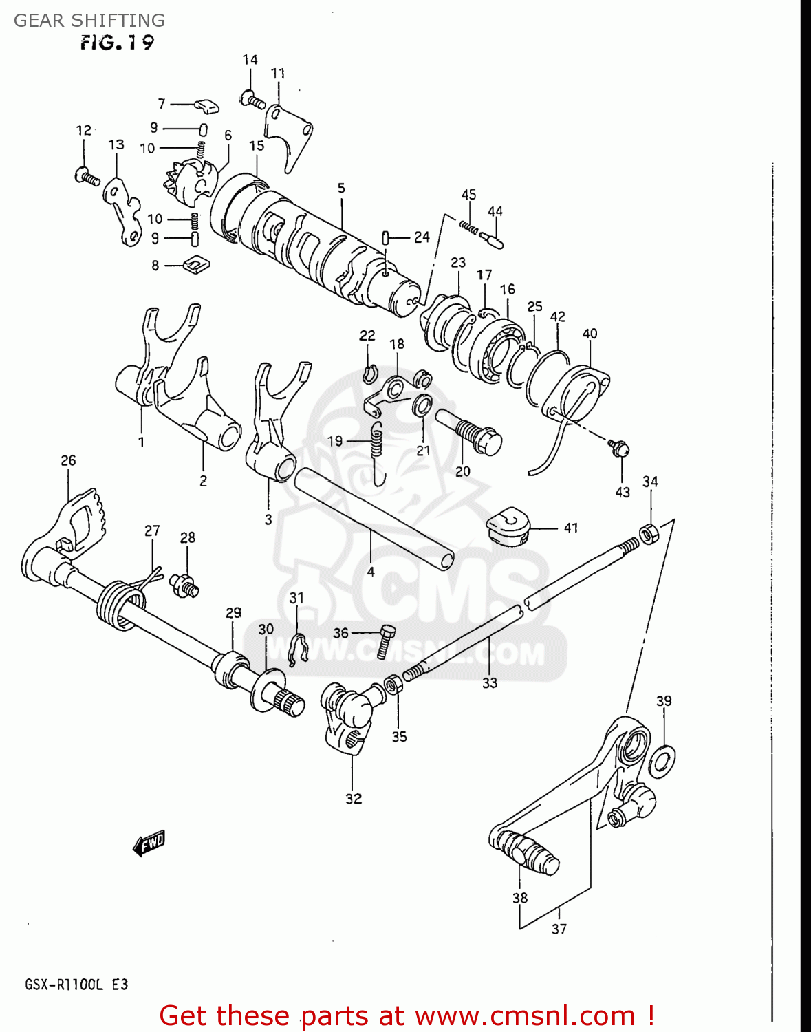 GEAR SHIFTING GSXR1100 1989 (K) USA (E03)