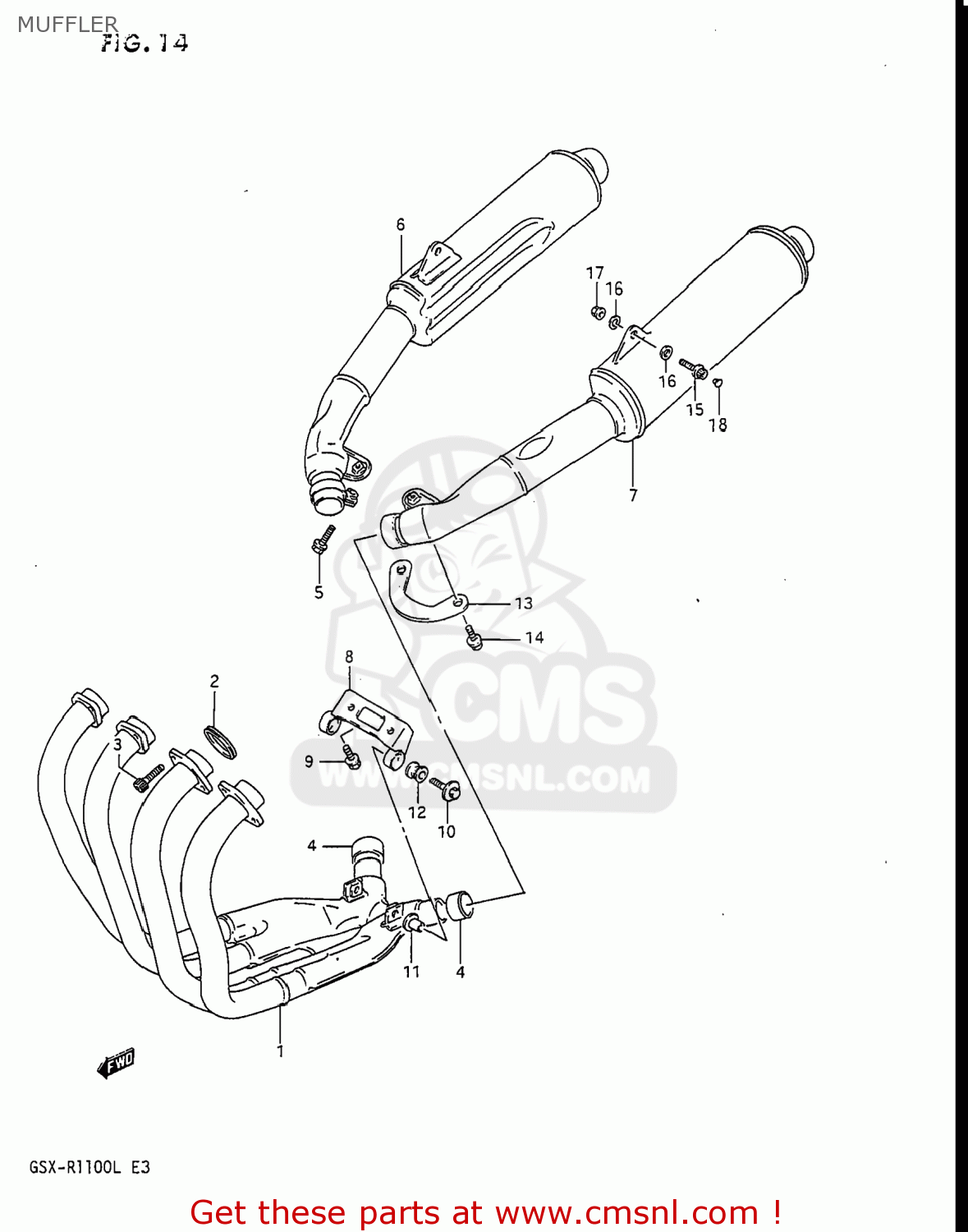 MUFFLER GSXR1100 1989 (K) USA (E03)