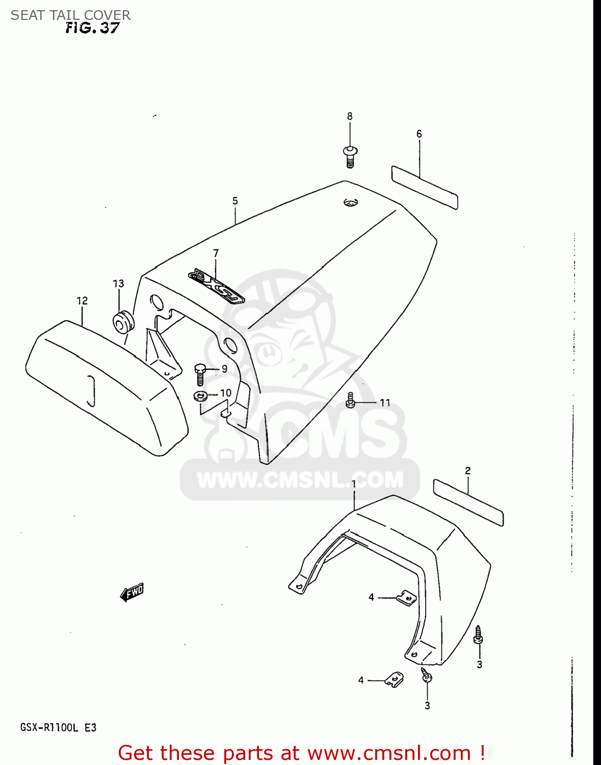 SEAT TAIL COVER GSXR1100 1989 (K) USA (E03)