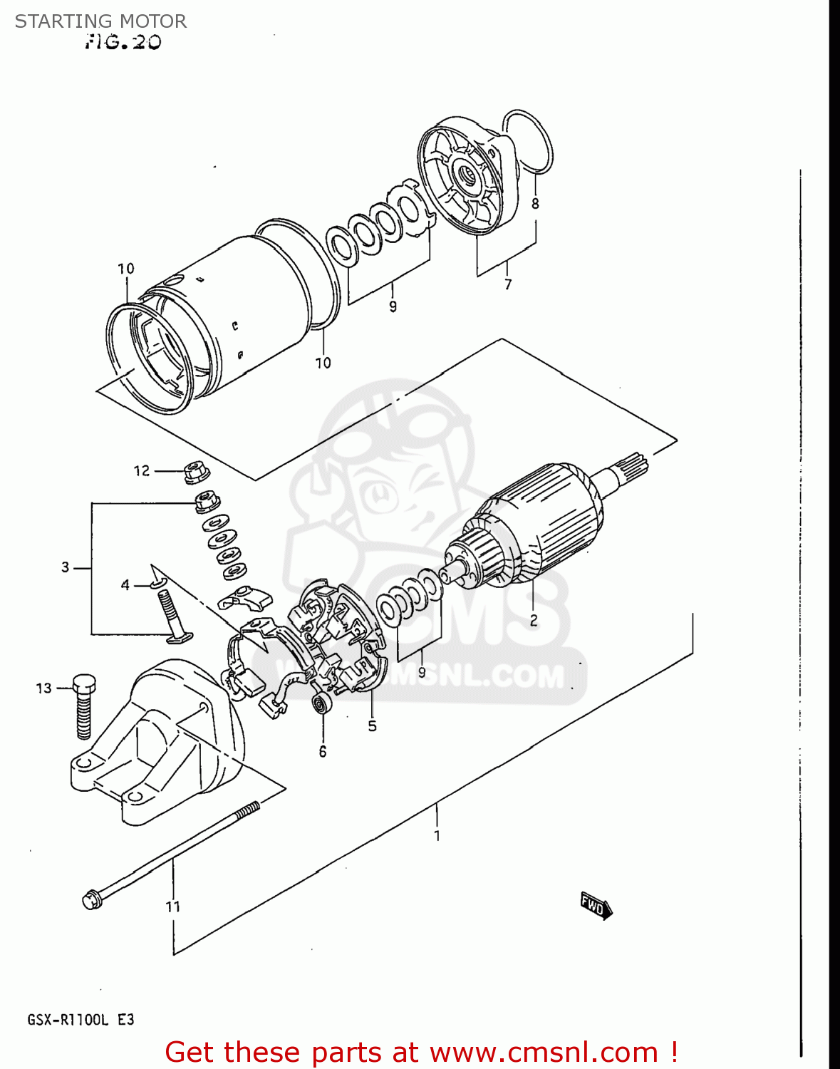 STARTING MOTOR GSXR1100 1989 (K) USA (E03)