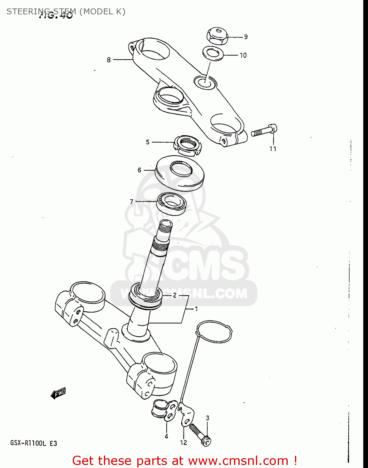 STEERING STEM (MODEL K) GSXR1100 1989 (K) USA (E03)