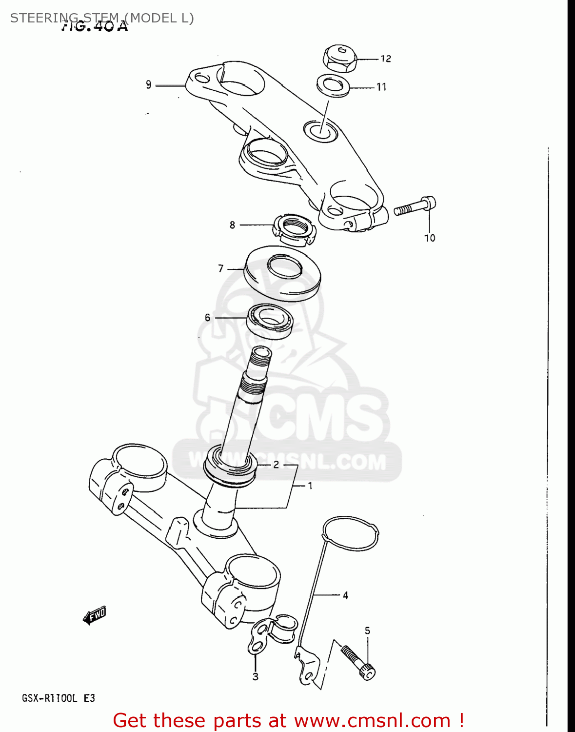 STEERING STEM (MODEL L) GSXR1100 1989 (K) USA (E03)