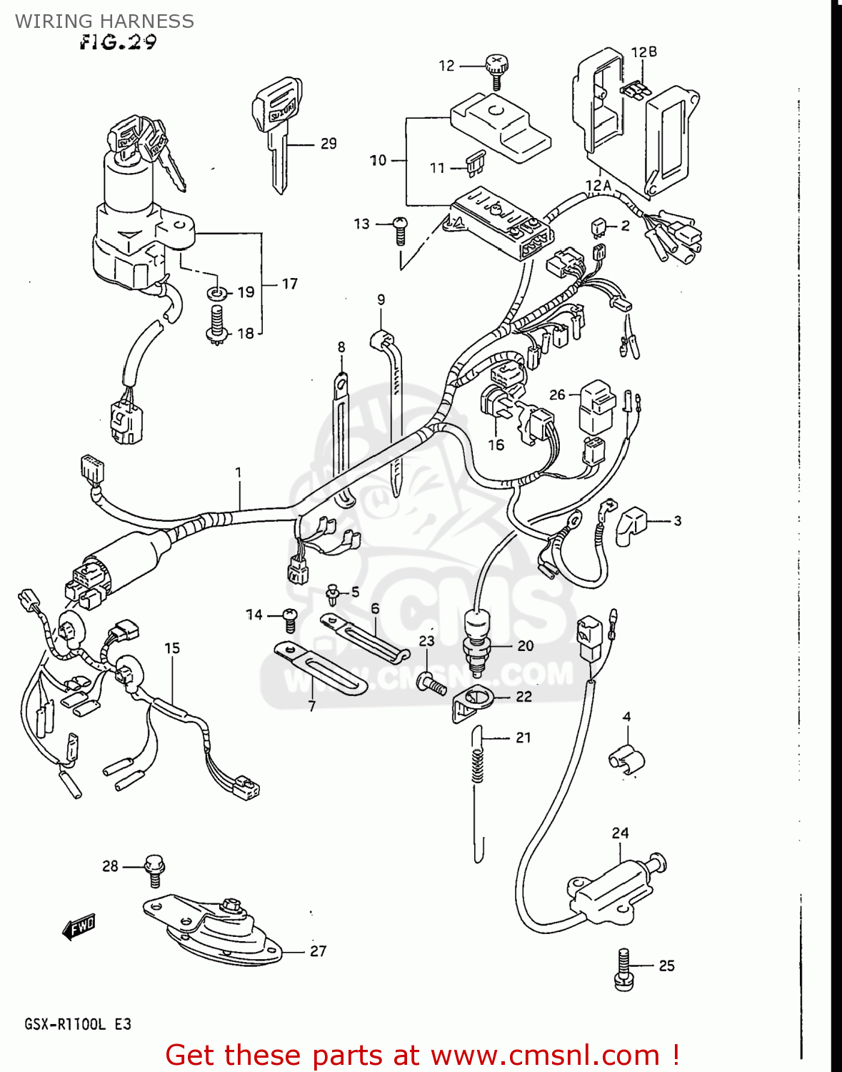 WIRING HARNESS GSXR1100 1989 (K) USA (E03)