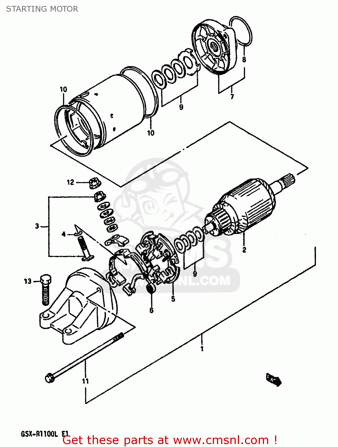STARTING MOTOR GSXR1100 1990 (L) (E01 E02 E04 15 16 17 18 21 22 24 25 34 39 53)