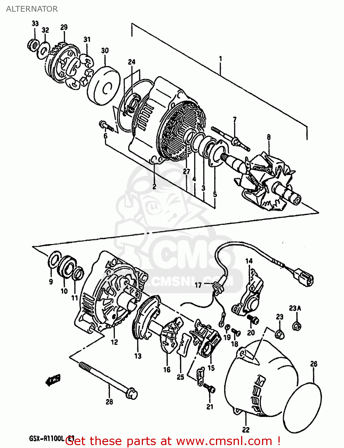 ALTERNATOR GSXR1100 1990 (L) (E01 E02 E04 15 16 17 18 21 22 24 25 34 39 53)