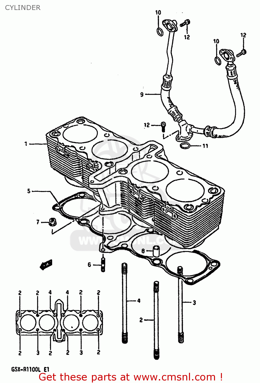 CYLINDER GSXR1100 1990 (L) (E01 E02 E04 15 16 17 18 21 22 24 25 34 39 53)