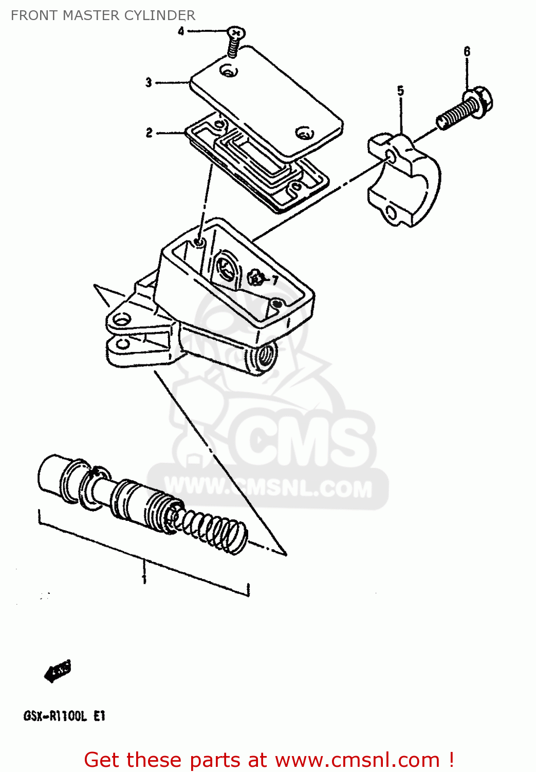 FRONT MASTER CYLINDER GSXR1100 1990 (L) (E01 E02 E04 15 16 17 18 21 22 24 25 34 39 53)