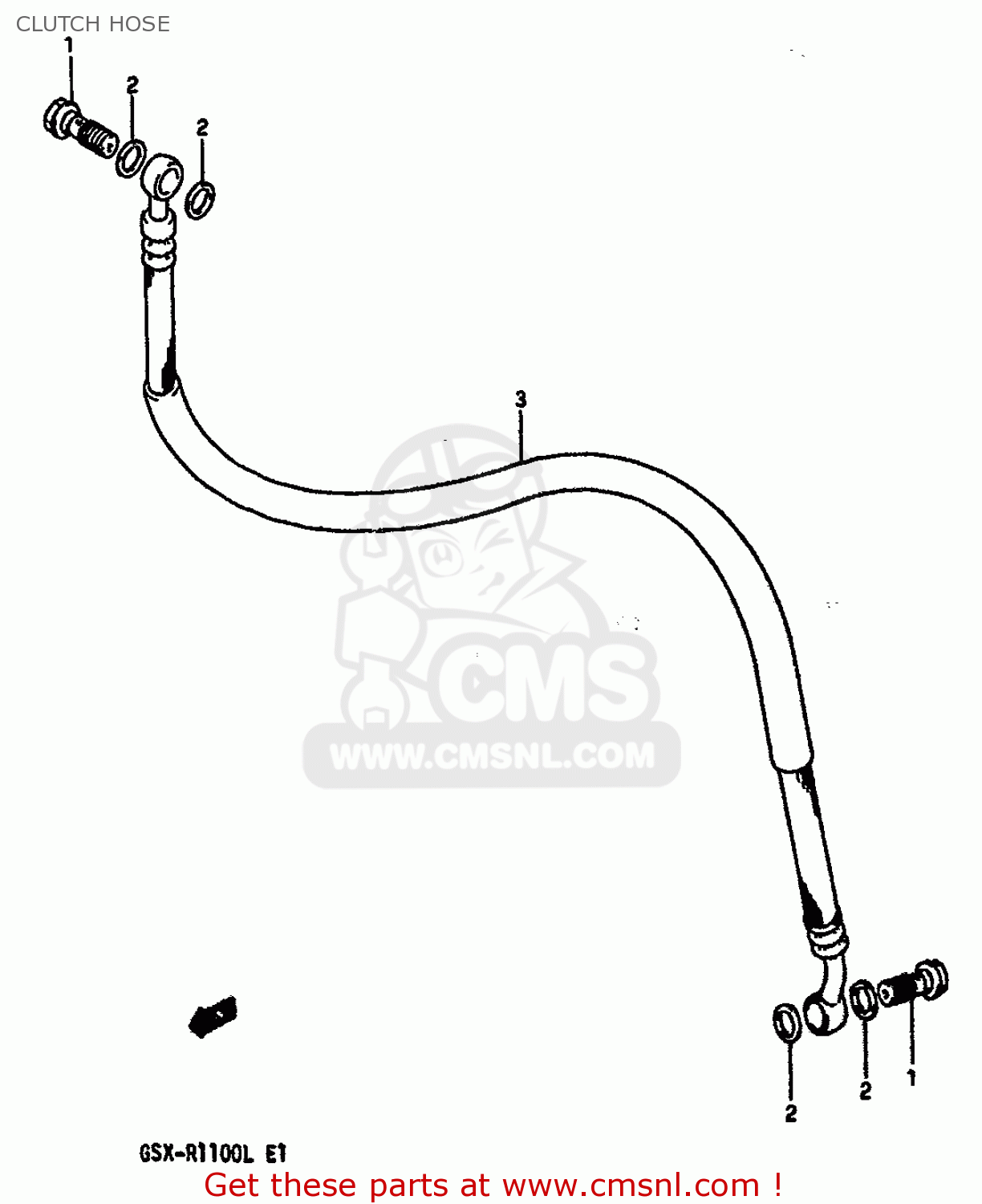 CLUTCH HOSE GSXR1100 1990 (L) (E01 E02 E04 15 16 17 18 21 22 24 25 34 39 53)