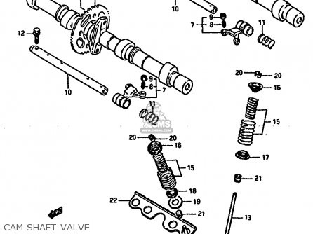 CAM SHAFT-VALVE - GSXR1100 1990 (L) (E01 E02 E04 15 16 17 18 21 22 24 25 34 39 53)