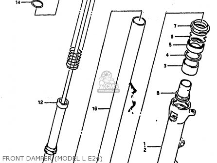 FRONT DAMPER (MODEL L E24) - GSXR1100 1990 (L) (E01 E02 E04 15 16 17 18 21 22 24 25 34 39 53)