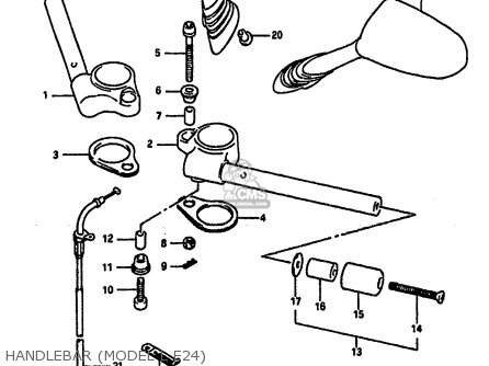 HANDLEBAR (MODEL L E24) - GSXR1100 1990 (L) (E01 E02 E04 15 16 17 18 21 22 24 25 34 39 53)