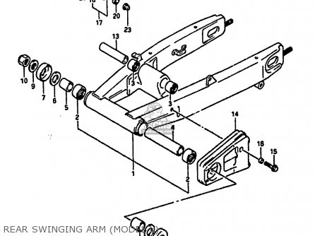 REAR SWINGING ARM (MODEL L) - GSXR1100 1990 (L) (E01 E02 E04 15 16 17 18 21 22 24 25 34 39 53)