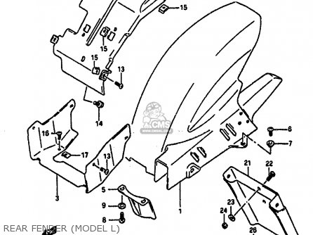REAR FENDER (MODEL L) - GSXR1100 1990 (L) (E01 E02 E04 15 16 17 18 21 22 24 25 34 39 53)