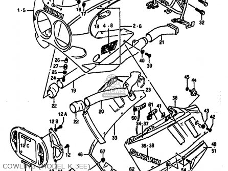 COWLING (MODEL K 3EE) - GSXR1100 1990 (L) (E01 E02 E04 15 16 17 18 21 22 24 25 34 39 53)