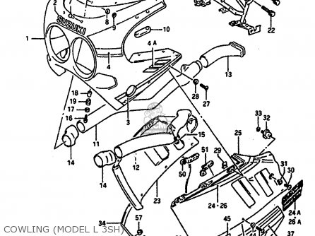 COWLING (MODEL L 3SH) - GSXR1100 1990 (L) (E01 E02 E04 15 16 17 18 21 22 24 25 34 39 53)