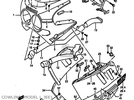 COWLING (MODEL L 3EE) - GSXR1100 1990 (L) (E01 E02 E04 15 16 17 18 21 22 24 25 34 39 53)