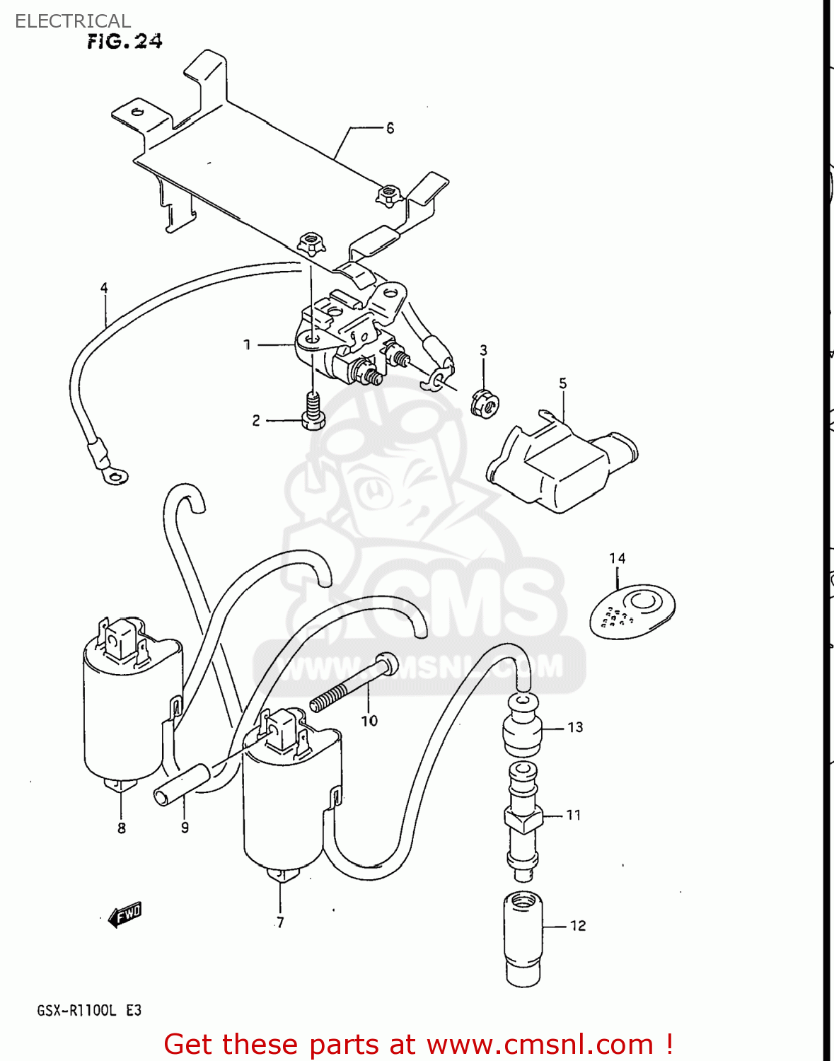 Suzuki GSXR1100 1990 (L) USA (E03) ELECTRICAL - buy original ELECTRICAL ...