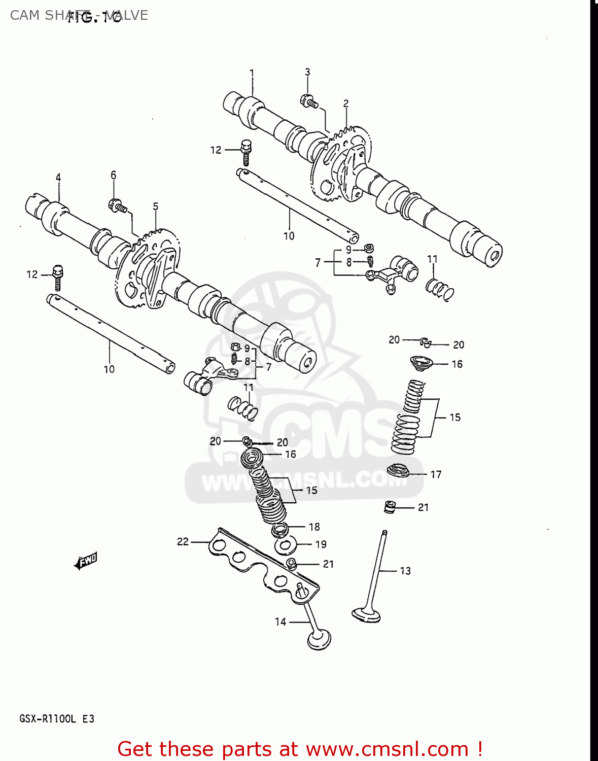 CAM SHAFT - VALVE GSXR1100 1990 (L) USA (E03)