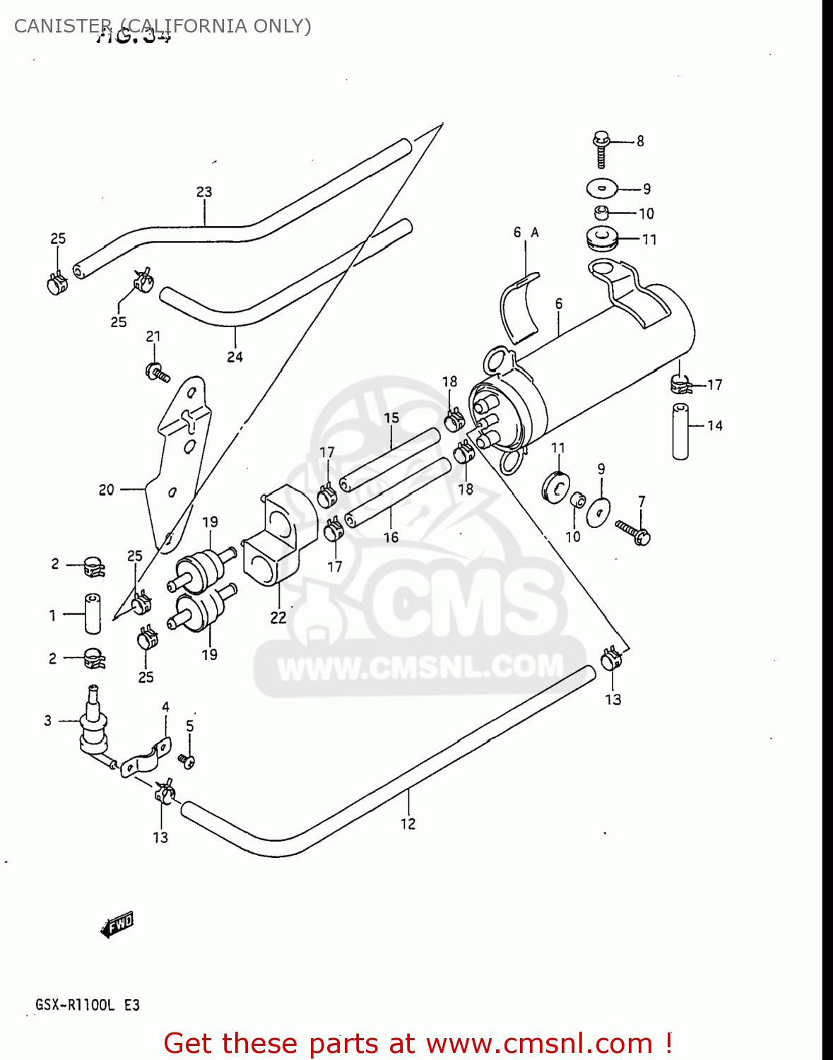 CANISTER (CALIFORNIA ONLY) GSXR1100 1990 (L) USA (E03)