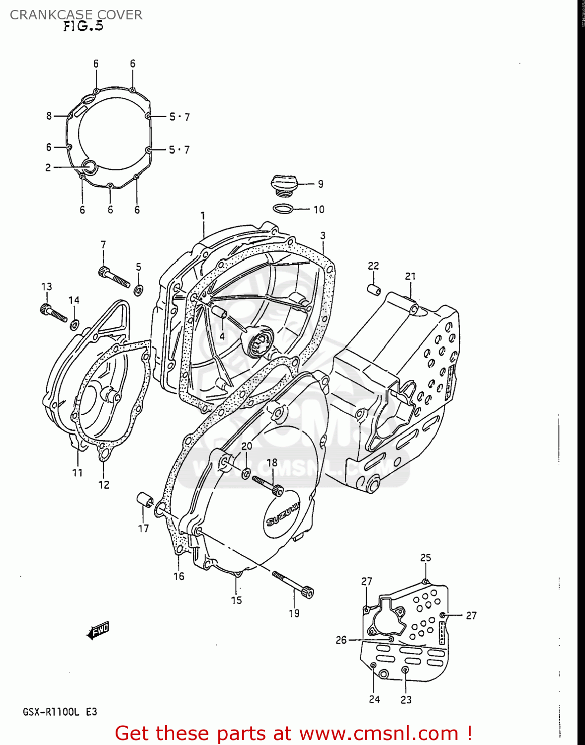 CRANKCASE COVER GSXR1100 1990 (L) USA (E03)