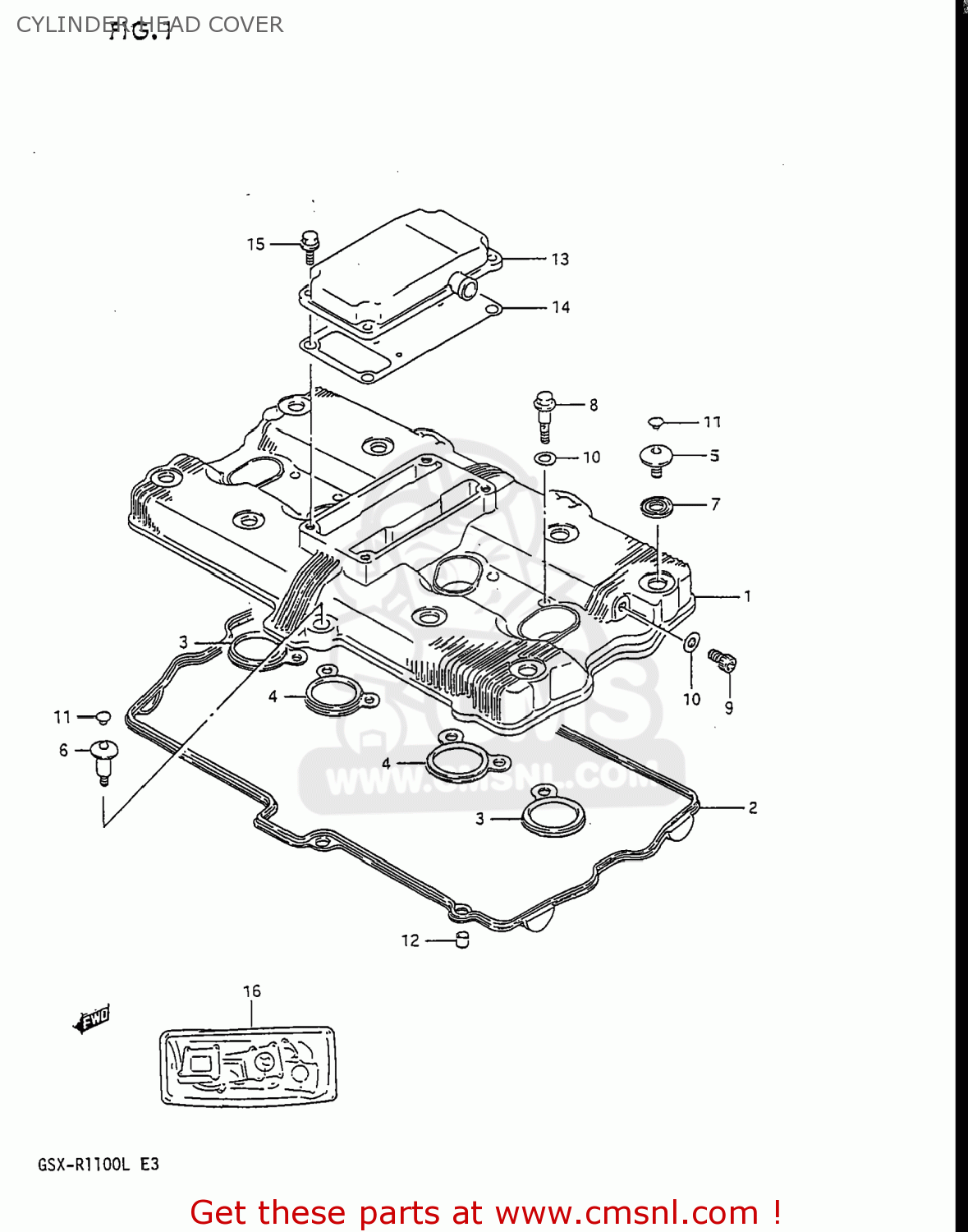 CYLINDER HEAD COVER GSXR1100 1990 (L) USA (E03)