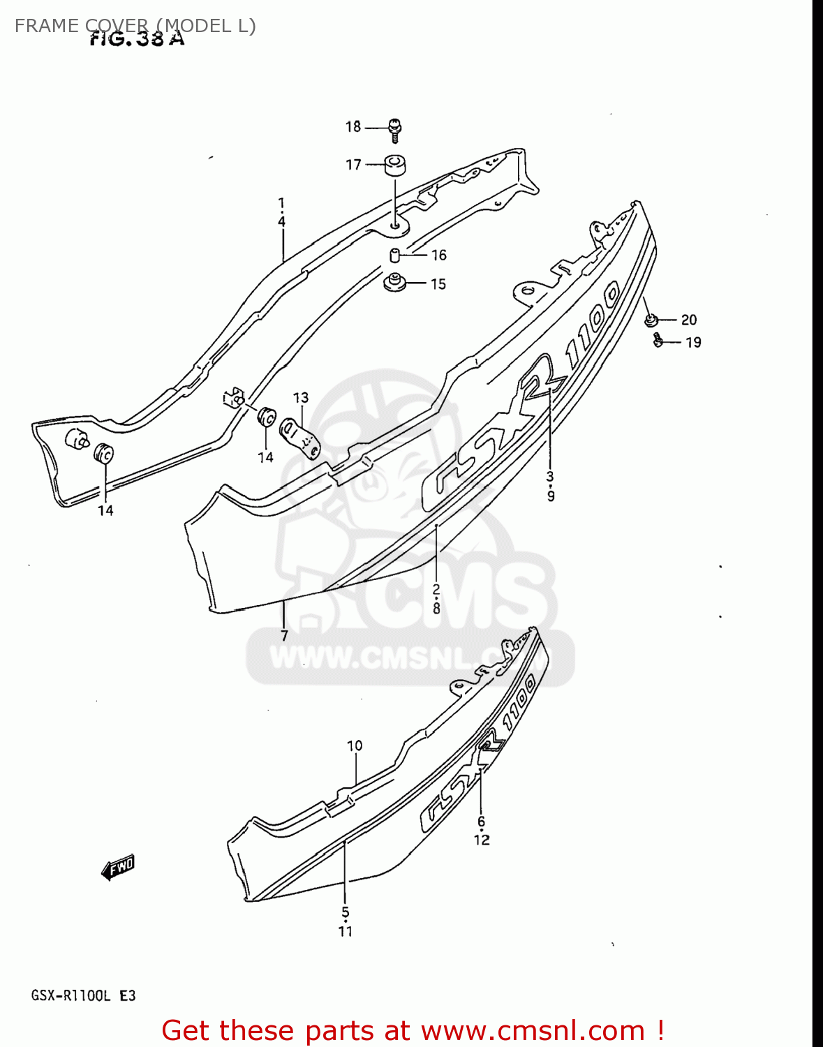 FRAME COVER (MODEL L) GSXR1100 1990 (L) USA (E03)