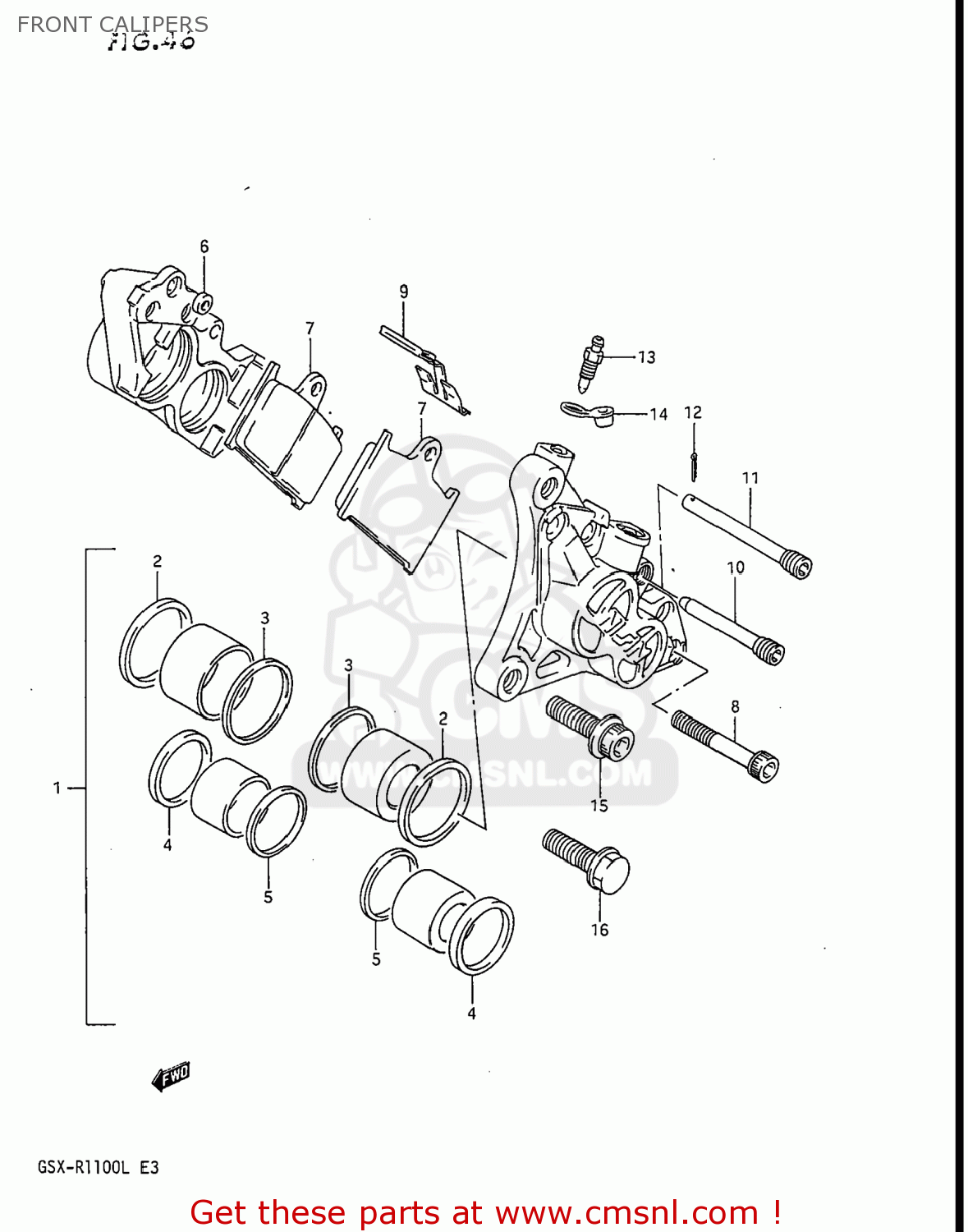 FRONT CALIPERS GSXR1100 1990 (L) USA (E03)