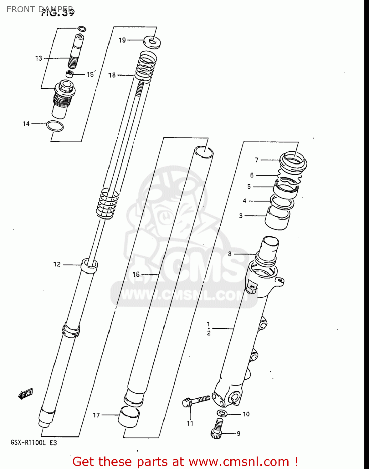 FRONT DAMPER GSXR1100 1990 (L) USA (E03)