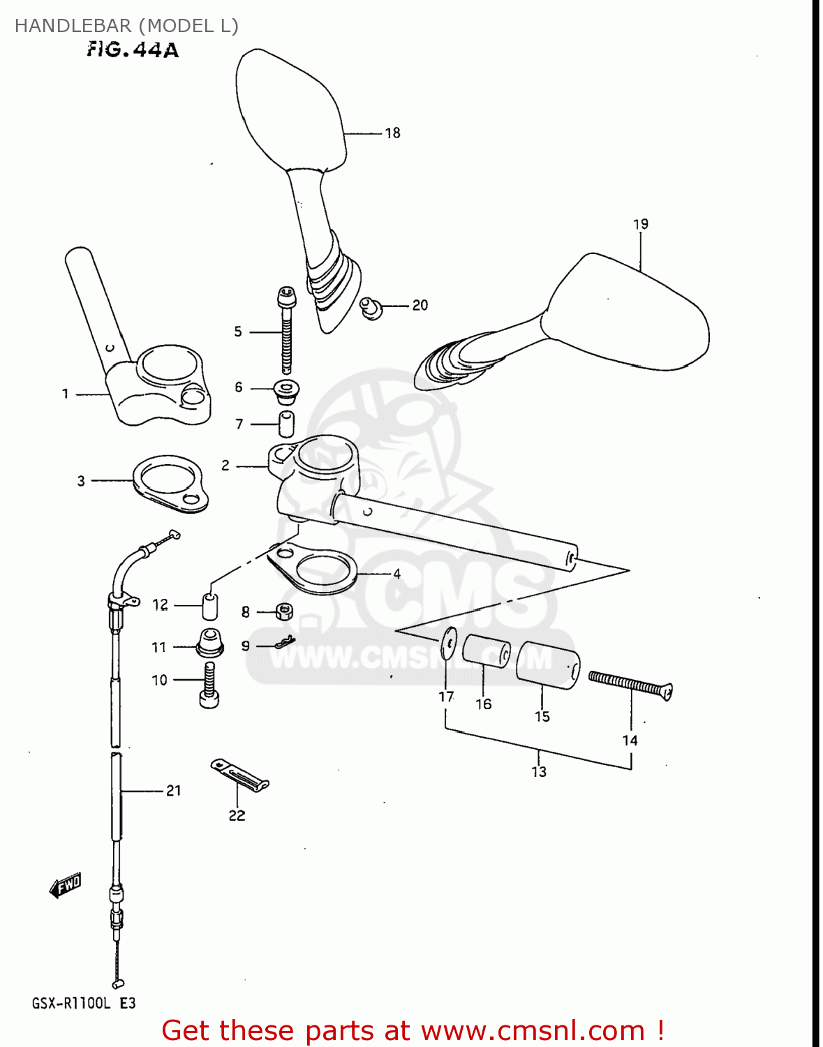 HANDLEBAR (MODEL L) GSXR1100 1990 (L) USA (E03)