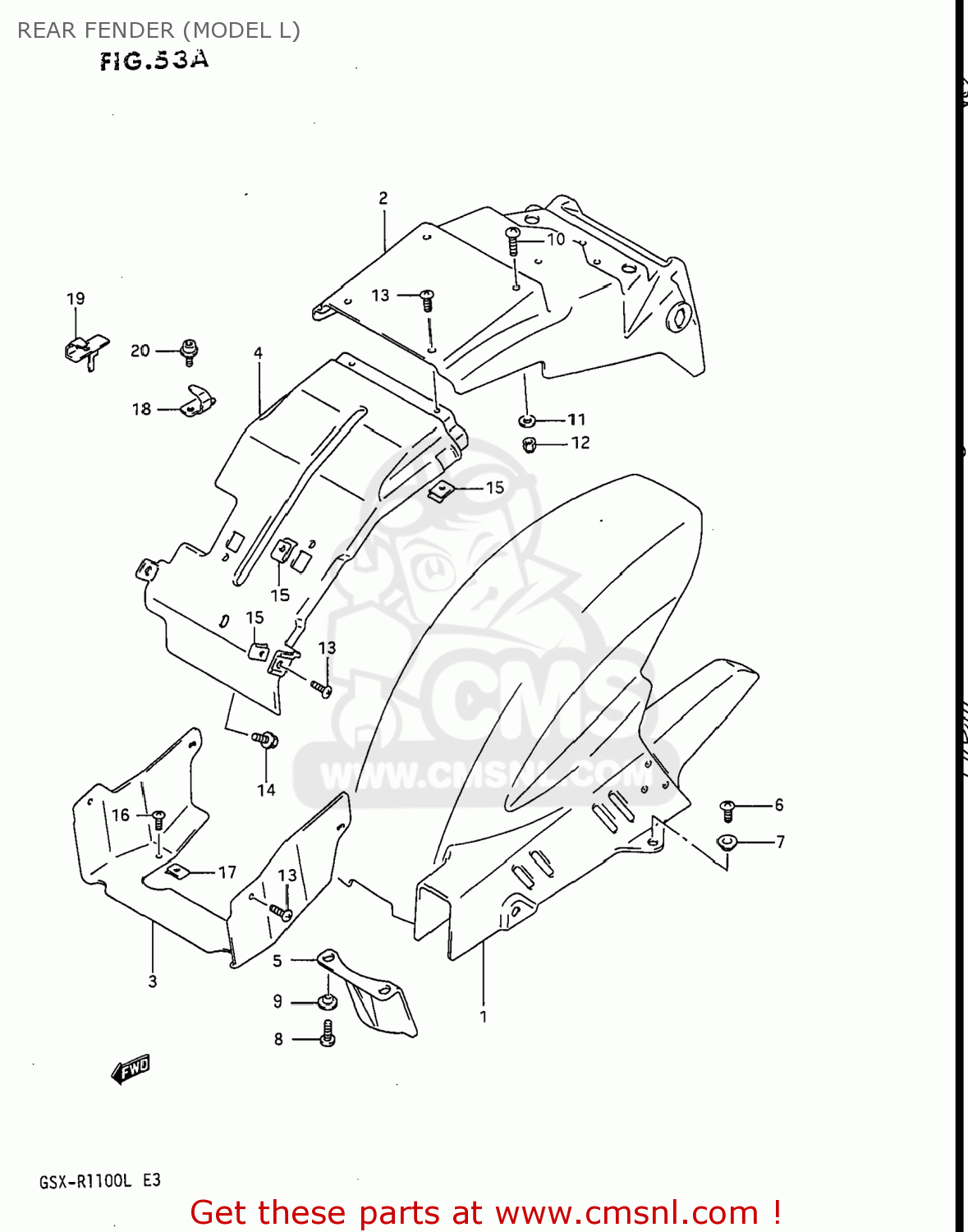 REAR FENDER (MODEL L) GSXR1100 1990 (L) USA (E03)