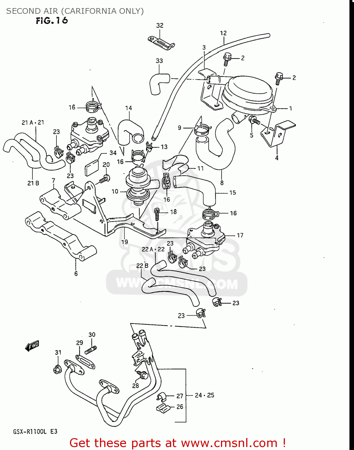SECOND AIR (CARIFORNIA ONLY) GSXR1100 1990 (L) USA (E03)