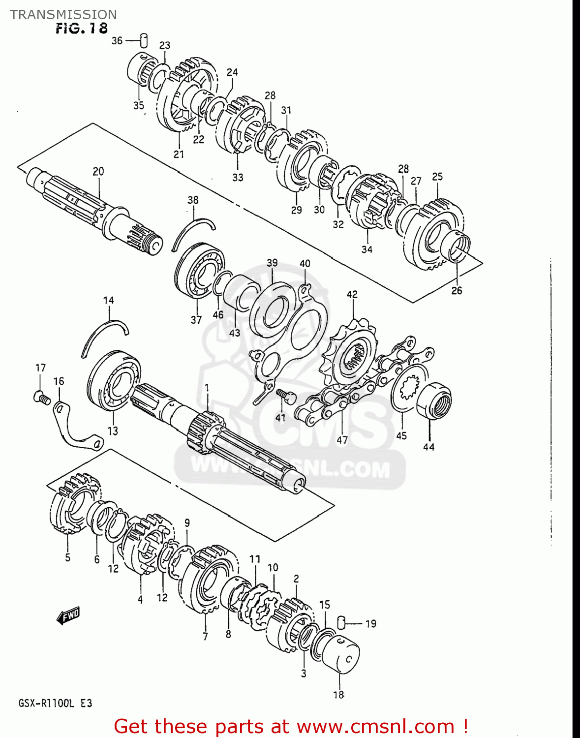 TRANSMISSION GSXR1100 1990 (L) USA (E03)