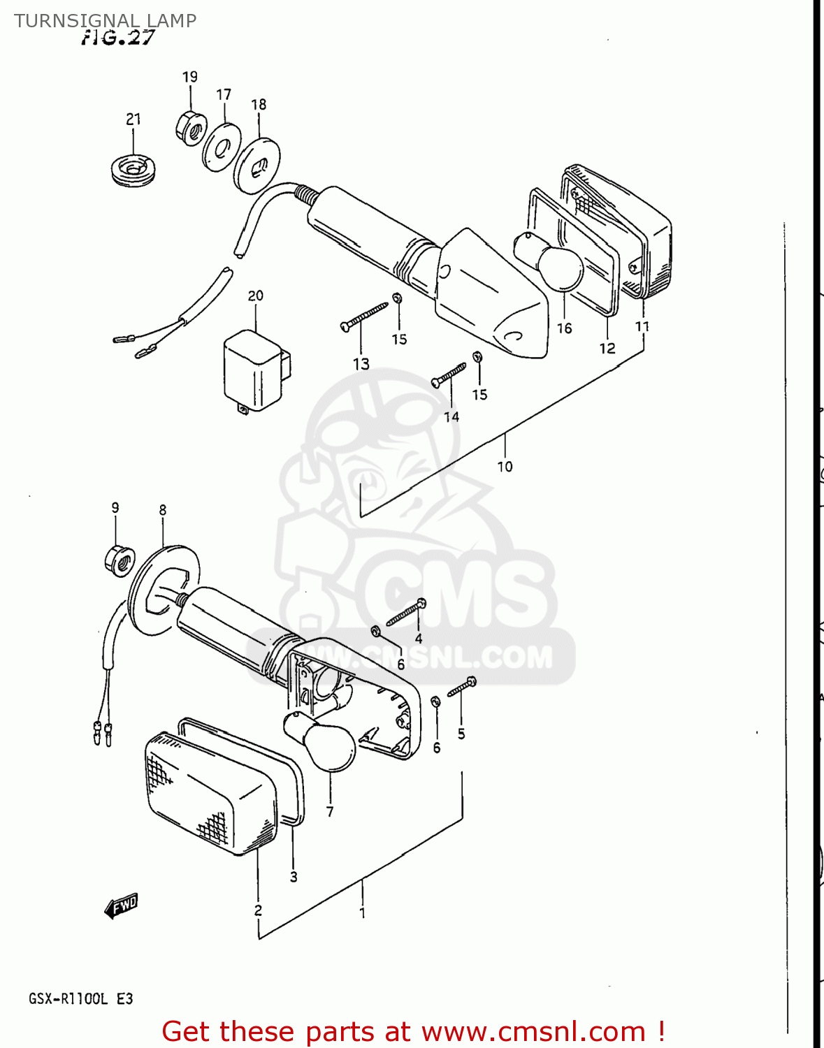 TURNSIGNAL LAMP GSXR1100 1990 (L) USA (E03)