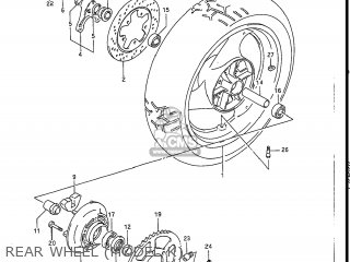 REAR WHEEL (MODEL K) - GSXR1100 1990 (L) USA (E03)