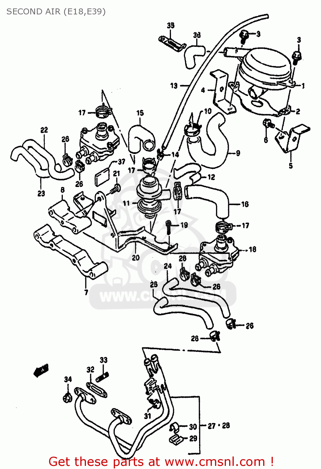 SECOND AIR (E18,E39) GSXR1100 1991 (M) (E01 E02 E04 15 16 17 18 21 22 24 25 34 39 53)