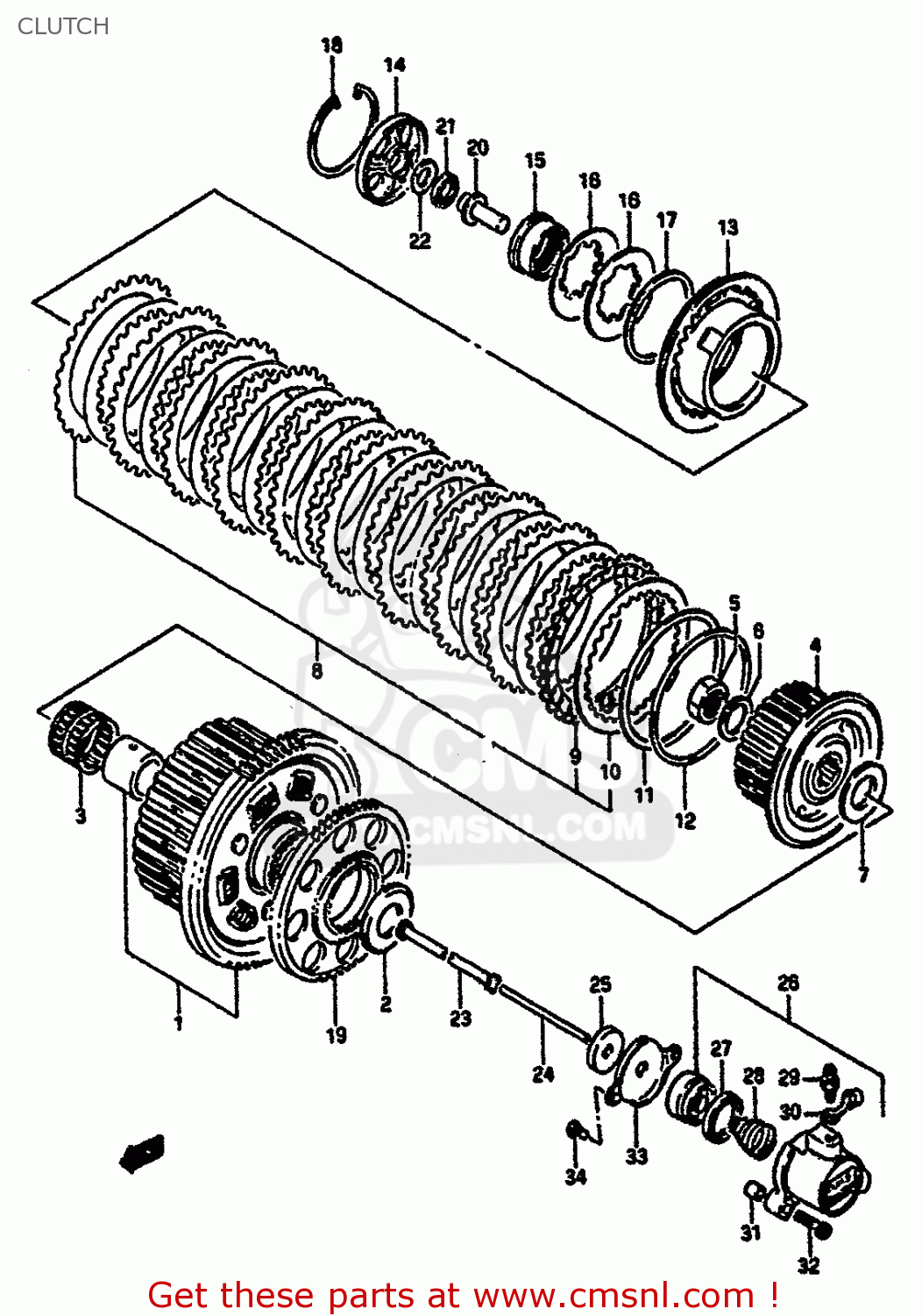 CLUTCH GSXR1100 1991 (M) (E01 E02 E04 15 16 17 18 21 22 24 25 34 39 53)