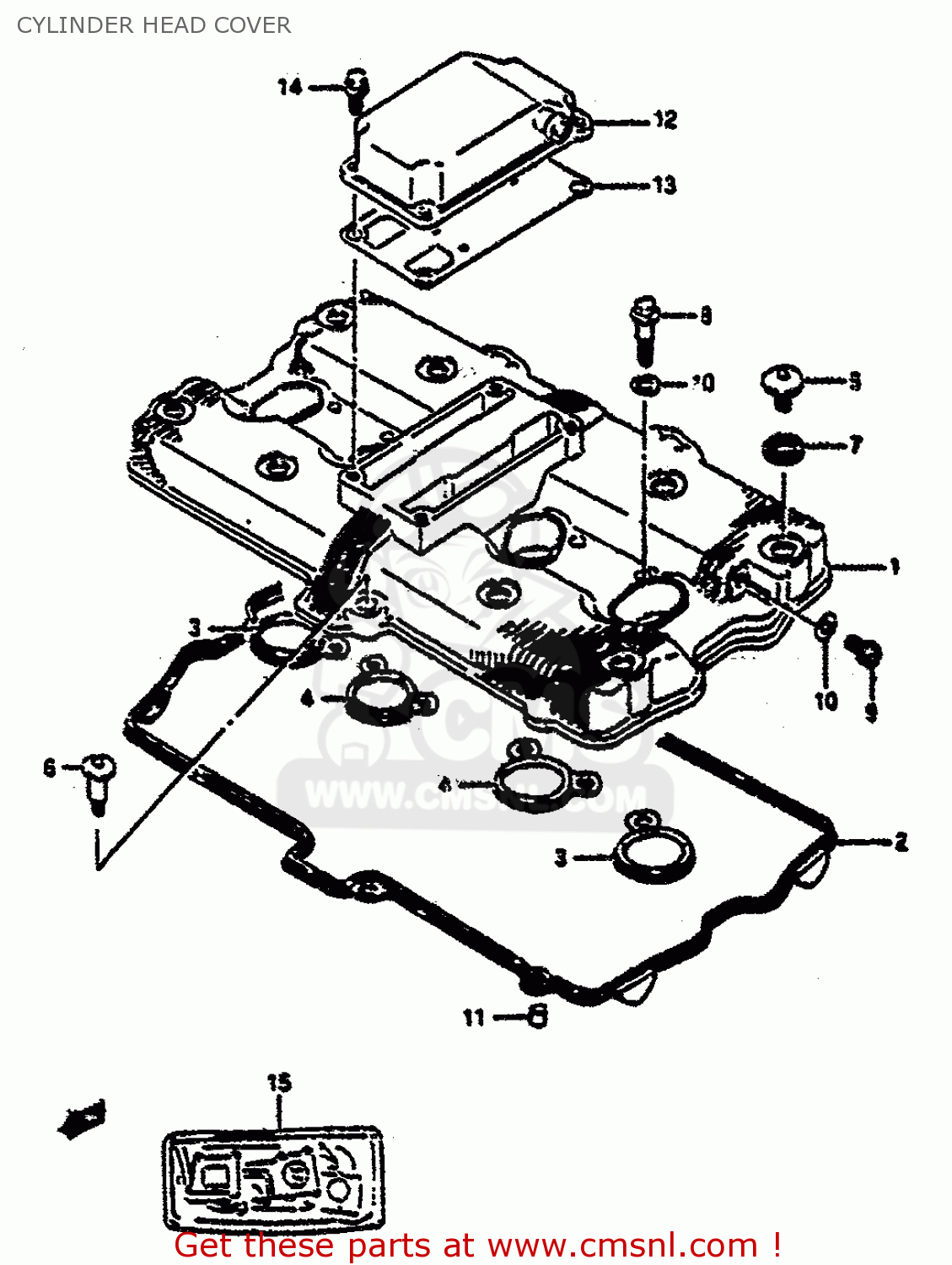 CYLINDER HEAD COVER GSXR1100 1991 (M) (E01 E02 E04 15 16 17 18 21 22 24 25 34 39 53)