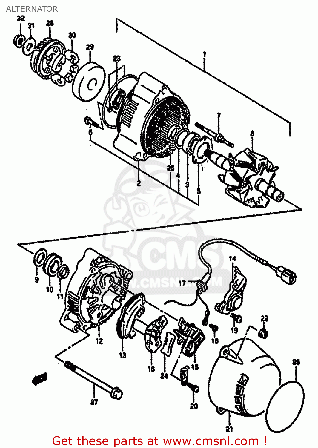 ALTERNATOR GSXR1100 1991 (M) (E01 E02 E04 15 16 17 18 21 22 24 25 34 39 53)