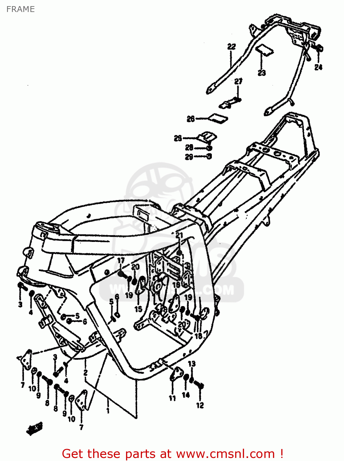 FRAME GSXR1100 1991 (M) (E01 E02 E04 15 16 17 18 21 22 24 25 34 39 53)
