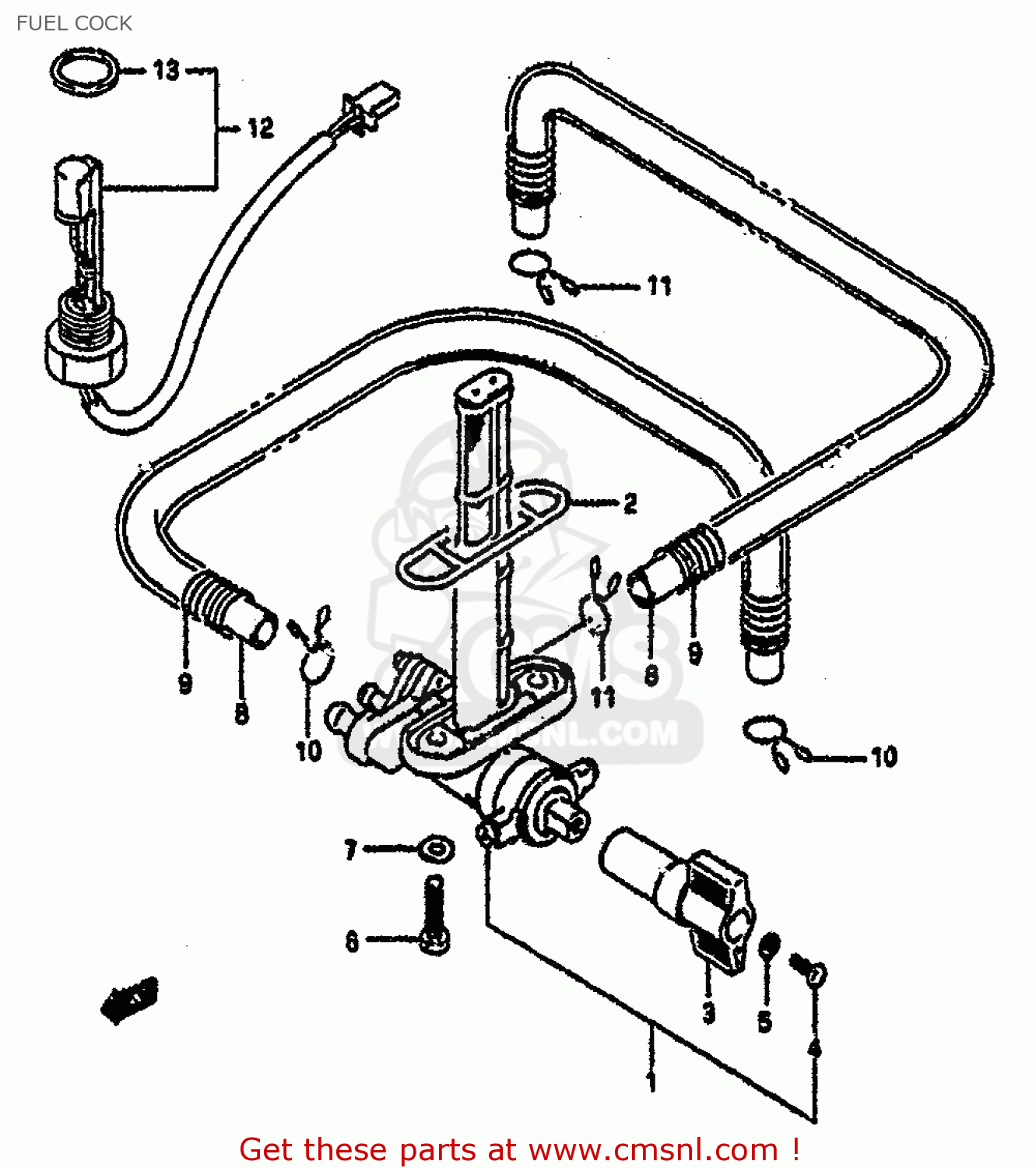 FUEL COCK GSXR1100 1991 (M) (E01 E02 E04 15 16 17 18 21 22 24 25 34 39 53)