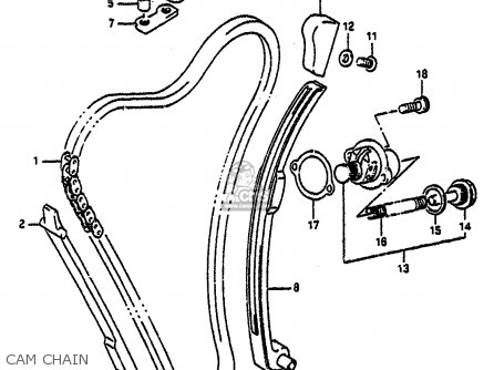 CAM CHAIN - GSXR1100 1991 (M) (E01 E02 E04 15 16 17 18 21 22 24 25 34 39 53)