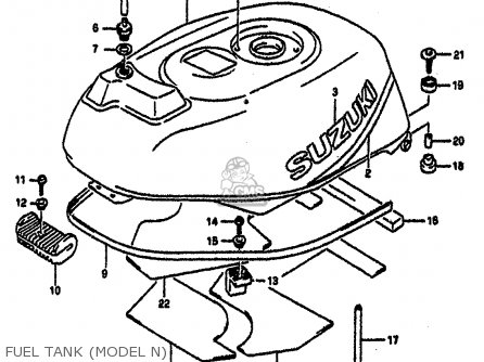 FUEL TANK (MODEL N) - GSXR1100 1991 (M) (E01 E02 E04 15 16 17 18 21 22 24 25 34 39 53)